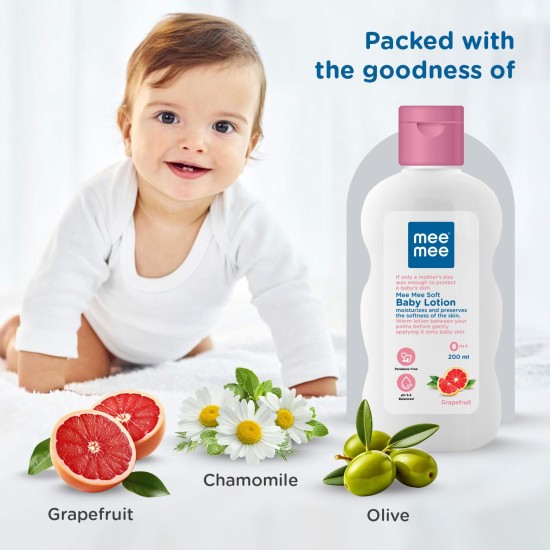 Mee Mee Chamomile and Fruit Extracts Baby Lotion (200ml) | Nourishing Care for Gentle Baby Skin | Enriched With Chamomile And Fruit Extracts | pH balanced | Ideal For All Skin Types