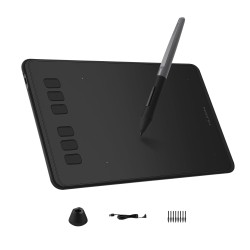 Huion Inspiroy H640P Graphics Drawing Tablet with Battery-Free Stylus and 8192 Pressure Sensitivity (Android 6.0 & Above Supported with 6.3.*3.9 Active Area) Black