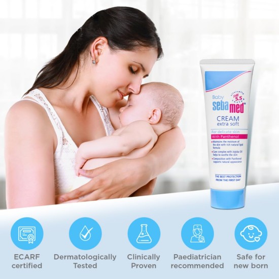 Sebamed Baby Cream Extra Soft 50m|Ph 5.5| Panthenol and Jojoba Oil|Clinically tested| ECARF Approved Sebamed Baby Cream Extra Soft 50m|Ph 5.5| Panthenol and Jojoba Oil|Clinically tested| ECARF Approved