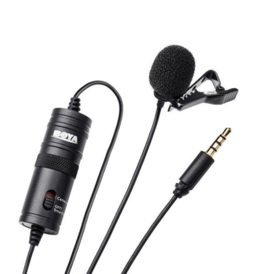 Boya ByM1 Auxiliary Omnidirectional Lavalier Condenser Microphone with 20ft Audio Cable (Black) Boya ByM1 Auxiliary Omnidirectional Lavalier Condenser Microphone with 20ft Audio Cable (Black)