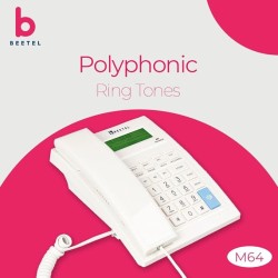 Beetel M64 Landline Phone with 16 Digit and LCD Display, 2-Way Adjustable Speaker Phone, 99 Incoming and 18 Outgoing Call Memory,3 One-Touch Memory,TEC Certified (M64)(Warm Grey)