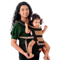 LuvLap Royal Hip Seat Baby Carrier with 4 Carry Positions, Baby Carrier with Hip seat for 6 to 24 Months Baby, Adjustable New-Born to Toddler Carrier, Max Weight Up to 15 Kgs (Black)