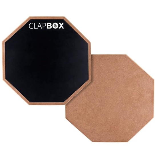 Clapbox Drum Practice Pad - 12 inches, Black (Practice pad only)