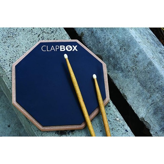 Clapbox Drum Practice Pad - 12 inches, Black (Practice pad only)