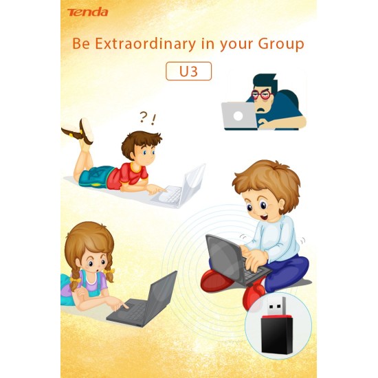 Tenda U3 WiFi Dongle 300Mbps USB Wireless Adapter, 2.4GHz, 2 Internal Antennas, USB 2.0, WPS, Soft AP Mode, Supports Windows 10/8.1/8/7 / XP, Mac OS 10.7~10.12, Linux (Black) Tenda U3 WiFi Dongle 300Mbps USB Wireless Adapter, 2.4GHz, 2 Internal Antennas, USB 2.0, WPS, Soft AP Mode, Supports Windows 10/8.1/8/7 / XP, Mac OS 10.7~10.12, Linux (Black)