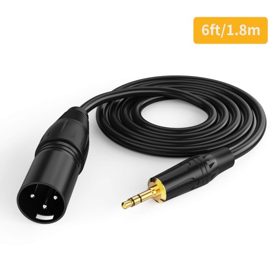CableCreation 3.5mm to XLR, 6 Feet 3.5mm (1/8 Inch) TRS Stereo Male to XLR Male Cable Compatible with iPhone, iPod, Tablet, Laptop and More, Black CableCreation 3.5mm to XLR, 6 Feet 3.5mm (1/8 Inch) TRS Stereo Male to XLR Male Cable Compatible with iPhone, iPod, Tablet, Laptop and More, Black