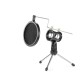 Powerpak F-9 Foldable Desktop Microphone Tripod Stand with Shock Mount Mic Holder (Black)