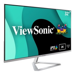 ViewSonic 81.28 Cm (32") 2K 2560 x 1440p QHD IPS Monitor with HDR10, 75hz,1.03 Billion Colors, 80M:1 Mega Ratio, Frameless, Ultra Slim, Dual Speaker, HDMI, Display Port– VX3276-2K-MHD-2