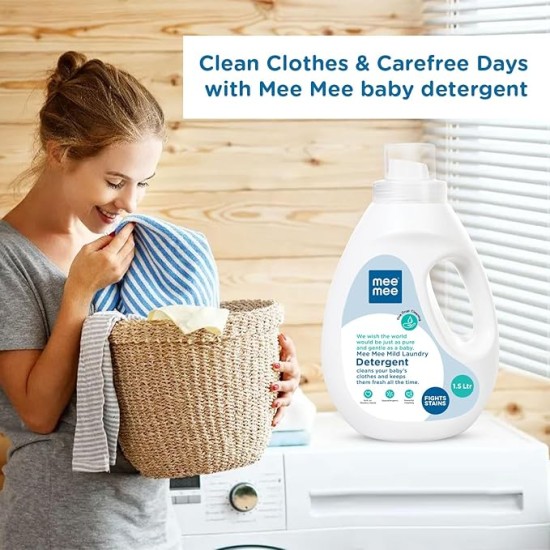 Mee Mee Baby Liquid Detergent 1.5 L | Ph balanced, Free from Harsh Chemicals, Safe for mother's hands & baby's skin | Anti-Bacterial, Removes Stains & Odor with One Drop, Hypoallergenic Mee Mee Baby Liquid Detergent 1.5 L | Ph balanced, Free from Harsh Chemicals, Safe for mother's hands & baby's skin | Anti-Bacterial, Removes Stains & Odor with One Drop, Hypoallergenic