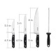 Solimo Premium High-Carbon Stainless Steel Kitchen Knife Set, 4-Pieces (with Sharpener), Silver