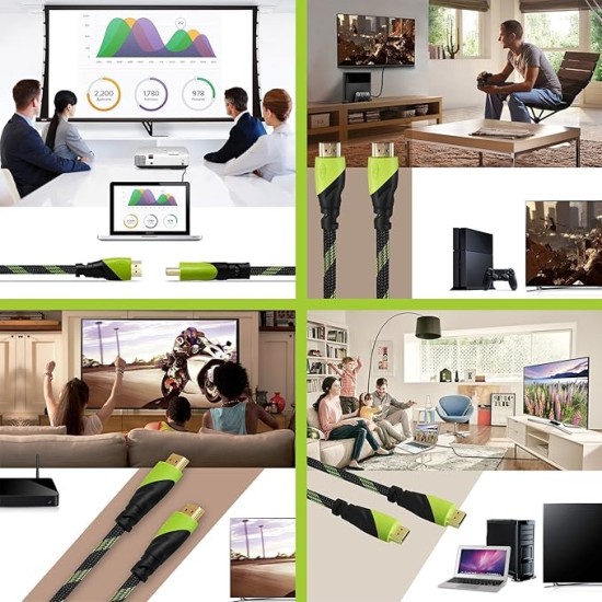 TIZUM High Speed HDMI Cable “Aura” -Gold Plated-High Speed Data 10.2Gbps, 3D, 4K, HD 1080P (33 Ft/10 M)