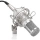 Powerpak Bm-800 White Professional Condenser USB Microphone with Metal Shock Mount (Requires Phantom Power Or Sound Card)