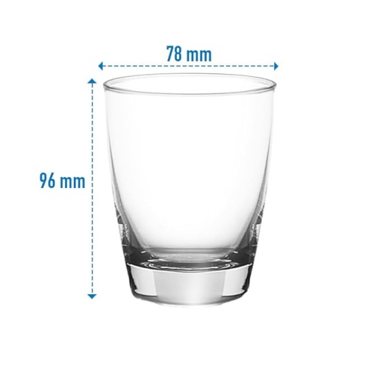 Ocean Tiara Whiskey Glass Set of 6 Pcs, 270 ml, Transparent | Stylish & Durable Glassware Tumbler Ideal for Serving Whiskey, Scotch, Bourbon & Other Beverages in Home, Parties & Bar Use.