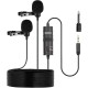 Boya By-M1Dm Dual Lavalier Universal Auxiliary Microphone With A Single 1/8 Stereo Connector For Smartphones Dslr Cameras Camcorders, Black, For Action Cameras With Cleaning Cloth(Gopro, Sjcam)