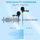 Boya By-M1Dm Dual Lavalier Universal Auxiliary Microphone With A Single 1/8 Stereo Connector For Smartphones Dslr Cameras Camcorders, Black, For Action Cameras With Cleaning Cloth(Gopro, Sjcam)