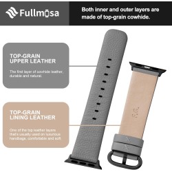 Fullmosa Leather Bands Compatible with Apple Watch 49mm 46mm 45mm 44mm 42mm 41mm 40mm 38mm Women Band Strap for iWatch Ultra 2/Ultra/10/9/8/7/6/5/4/3/2/1/SE2/SE, 49mm 46mm 45mm 44mm 42mm Grey Fullmosa Leather Bands Compatible with Apple Watch 49mm 46mm 45mm 44mm 42mm 41mm 40mm 38mm Women Band Strap for iWatch Ultra 2/Ultra/10/9/8/7/6/5/4/3/2/1/SE2/SE, 49mm 46mm 45mm 44mm 42mm Grey