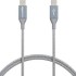 Double Braided Nylon USB-C to USB-C 2.0 Fast Charging Cable, 3A, Laptop, 3 Feet, Dark Grey