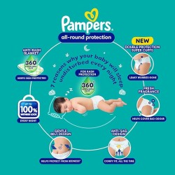 Pampers All Round Protection Pants Style Baby Diapers, Large size (L), 64 Count, 9-14kg, Anti-rash blanket, 360 degree Lotion with Aloe Vera