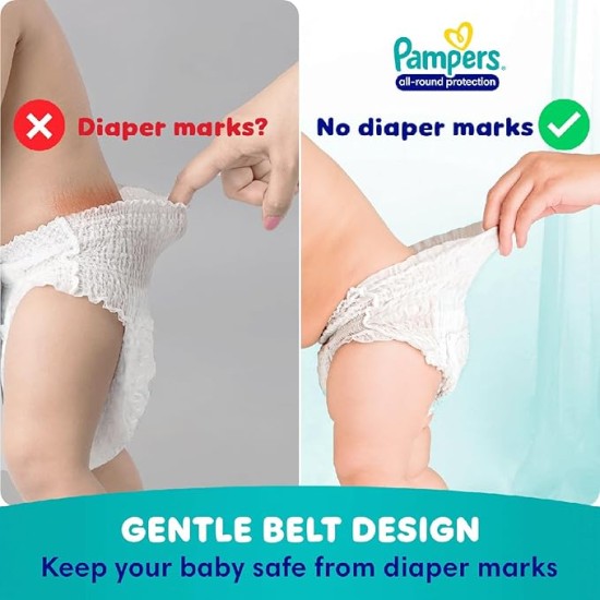 Pampers All Round Protection Pants Style Baby Diapers, Large size (L), 64 Count, 9-14kg, Anti-rash blanket, 360 degree Lotion with Aloe Vera