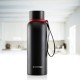 Borosil Hydra Trek 700 ml Stainless Steel Water Bottle | Double Wall Vacuum Insulated Flask, Black | 20 Hours Hot & 24 Hours Cold | Ideal for Personal & Corporate Gifting | 1 Year Warranty