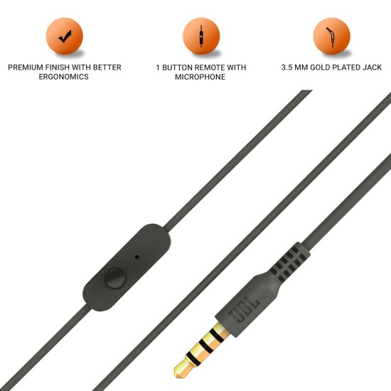 JBL C200SI, Premium in Ear Wired Earphones with Mic, Signature Sound, One Button Multi-Function Remote, Premium Metallic Finish, Angled Earbuds for Comfort fit (Gun Metal) JBL C200SI, Premium in Ear Wired Earphones with Mic, Signature Sound, One Button Multi-Function Remote, Premium Metallic Finish, Angled Earbuds for Comfort fit (Gun Metal)