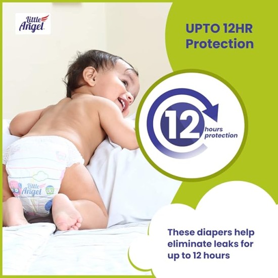 Little Angel Extra Dry Baby Pants Diaper, Large (L) Size, 48 Count, Super Absorbent Core Up to 12 Hrs. Protection, Soft Elastic Waist Grip & Wetness Indicator, Pack of 1, 8-14kg Little Angel Extra Dry Baby Pants Diaper, Large (L) Size, 48 Count, Super Absorbent Core Up to 12 Hrs. Protection, Soft Elastic Waist Grip & Wetness Indicator, Pack of 1, 8-14kg