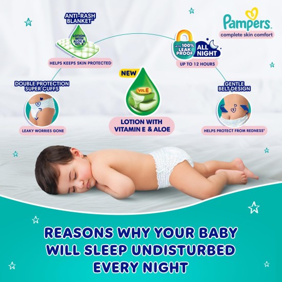 Pampers Complete Skin Comfort Pants, Anti-Rash Blanket, Lotion with Vitamin E & Aloe Vera, New Born, Extra Small Size Baby Diapers (NB,XS) 86 Count, Upto 5kg Pampers Complete Skin Comfort Pants, Anti-Rash Blanket, Lotion with Vitamin E & Aloe Vera, New Born, Extra Small Size Baby Diapers (NB,XS) 86 Count, Upto 5kg