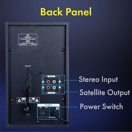 Zebronics ZEB-BT2490RUCF Wireless Bluetooth Multimedia Speaker With Supporting SD Card, USB, AUX, FM & Remote Control. (34 Watt, 2.1 Channel) Zebronics ZEB-BT2490RUCF Wireless Bluetooth Multimedia Speaker With Supporting SD Card, USB, AUX, FM & Remote Control. (34 Watt, 2.1 Channel)