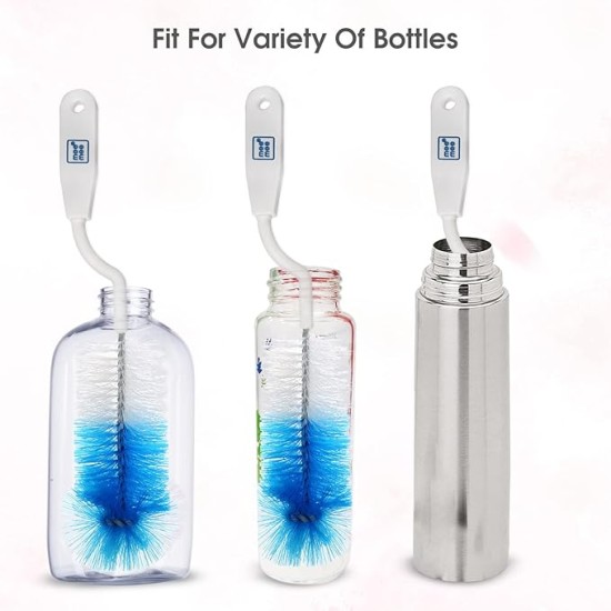 Mee Mee 360° Movable Nylon Bristle Baby Feeding Bottle & Nipple Cleaning Brush | Ergonomic Handle | Easy to Clean Bottle Corners for Narrow & Wide Neck | BPA Free Easy Hanging Storage (Dark Blue) Mee Mee 360° Movable Nylon Bristle Baby Feeding Bottle & Nipple Cleaning Brush | Ergonomic Handle | Easy to Clean Bottle Corners for Narrow & Wide Neck | BPA Free Easy Hanging Storage (Dark Blue)