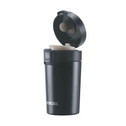 Borosil - vacuum insulated Hydra Coffeemate stainless Steel travel mug - spill proof - hot and cold_BT300BLK110_300ml