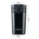 Borosil - vacuum insulated Hydra Coffeemate stainless Steel travel mug - spill proof - hot and cold_BT300BLK110_300ml