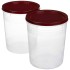 Solimo 2-Piece Kitchen Storage Container Set, 7.5 litres, Brown Lid, Plastic