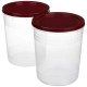 Solimo 2-Piece Kitchen Storage Container Set, 7.5 litres, Brown Lid, Plastic