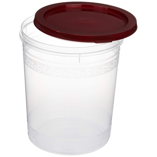 Solimo 2-Piece Kitchen Storage Container Set, 7.5 litres, Brown Lid, Plastic