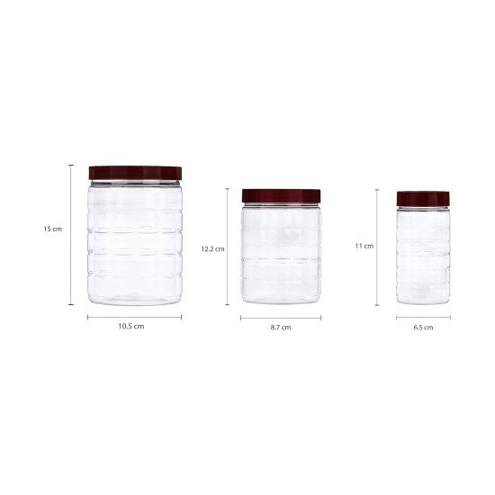 Solimo Checkered Airtight Jar Set of 12, plastic