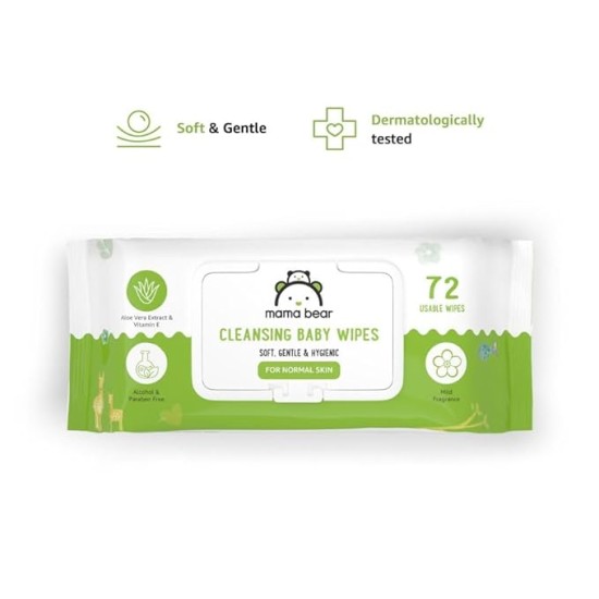 Mama Bear Wet Wipes (Pack of 3, 72 Sheets per Pack)