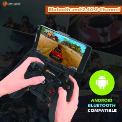 sameo SG27 Wireless Gaming Controller Gamepad with Bluetooth Connection Technology and Phone Holder | HD Precision Joystick and Trigger | Best for PC/PS3/Android Supports Windows XP/7/8/10 (Black) sameo SG27 Wireless Gaming Controller Gamepad with Bluetooth Connection Technology and Phone Holder | HD Precision Joystick and Trigger | Best for PC/PS3/Android Supports Windows XP/7/8/10 (Black)