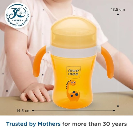 Mee Mee Baby Trainer Sippy Cup | Soft Spout, Leakproof Sipper for Toddlers | Dual Handle for Easy Grip | Non -Toxic, Lightweight & BPA Free, Orange (240 Ml) Mee Mee Baby Trainer Sippy Cup | Soft Spout, Leakproof Sipper for Toddlers | Dual Handle for Easy Grip | Non -Toxic, Lightweight & BPA Free, Orange (240 Ml)