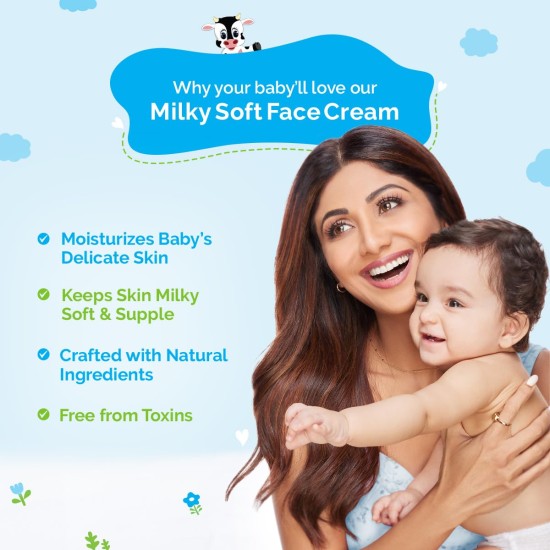 Mamaearth Milky Soft Natural Baby Face Cream for Babies, For All Skin Types 60 g
