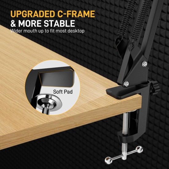 Maono AU-B01 Microphone Stand with Suspension Boom Scissor Arm