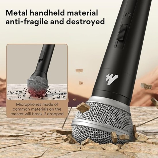 MAONO Dynamic Microphone Wired for Singing, Cordless Karaoke Mic with 9.8FT/3M XLR Cable, with On/Off Switch (AU-WDM01)