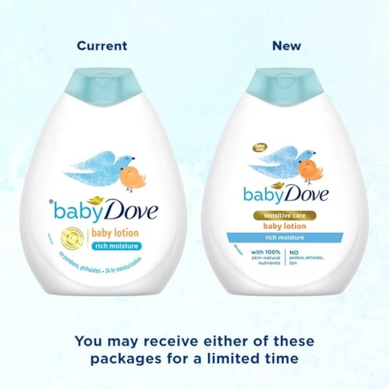 Baby Dove Rich Moisture Nourishing Baby Lotion 400 ml, With Moisturising Cream, Gentle Care for Baby's Soft Skin