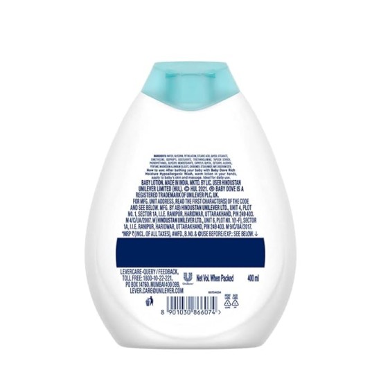 Baby Dove Rich Moisture Nourishing Baby Lotion 400 ml, With Moisturising Cream, Gentle Care for Baby's Soft Skin