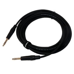 Hawk Proaudio SMSG010 Gold Series 6.35mm TRS Male to 6.35mm TRS Male With Cable Tie for Monitor - 3 Meter (Black)
