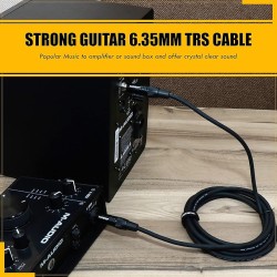 Hawk Proaudio SMSG010 Gold Series 6.35mm TRS Male to 6.35mm TRS Male With Cable Tie for Monitor - 3 Meter (Black)