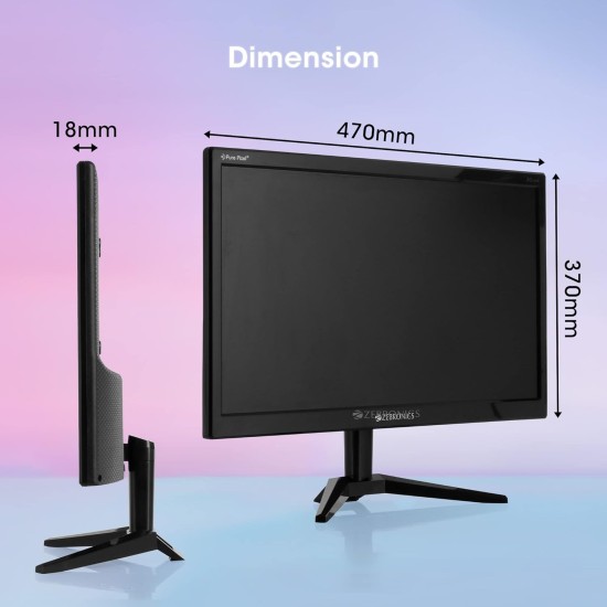 ZEBRONICS Zeb-A20HD 19.5 Inch (49.5 cm) 1600 X 900 LED Monitor, HD, HDMI, VGA, 300 nits, HDMI + VGA dual input, Wall mount, 60hz, Slim and Glossy Design, Black ZEBRONICS Zeb-A20HD 19.5 Inch (49.5 cm) 1600 X 900 LED Monitor, HD, HDMI, VGA, 300 nits, HDMI + VGA dual input, Wall mount, 60hz, Slim and Glossy Design, Black