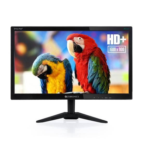 ZEBRONICS Zeb-A20HD 19.5 Inch (49.5 cm) 1600 X 900 LED Monitor, HD, HDMI, VGA, 300 nits, HDMI + VGA dual input, Wall mount, 60hz, Slim and Glossy Design, Black ZEBRONICS Zeb-A20HD 19.5 Inch (49.5 cm) 1600 X 900 LED Monitor, HD, HDMI, VGA, 300 nits, HDMI + VGA dual input, Wall mount, 60hz, Slim and Glossy Design, Black