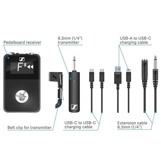 Sennheiser XSW-D PEDALBOARD SET elegant solution allows you to play guitar wirelessly and still use