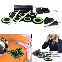 Powerpak G3001A Hand Roll Up Electronic Drum Pad (Black/Green)