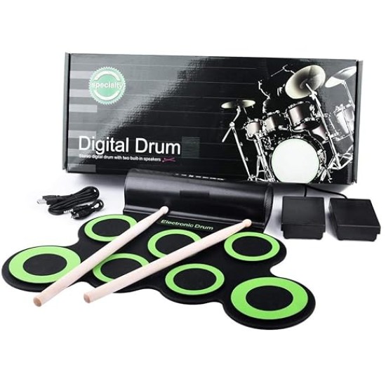 Powerpak G3001A Hand Roll Up Electronic Drum Pad (Black/Green) Powerpak G3001A Hand Roll Up Electronic Drum Pad (Black/Green)